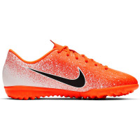 Nike Mercurial Vapor 12 ACADEMY GS TF Voetbalschoenen Kids Oranje Zwart Wit