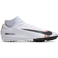 Nike Mercurial Superfly 6 ACADEMY TF Voetbalschoenen Wit Zwart Platinum