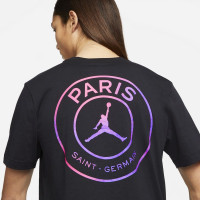 Nike Paris Saint Germain X Jordan T-Shirt Logo 2021 Zwart Paars