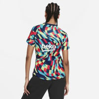 Nike FC Barcelona Strike Pre-Match Trainingsshirt 2021 Vrouwen Blauw Lime