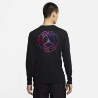 Nike Paris Saint Germain X Jordan T-Shirt Lange Mouwen Logo 2021 Zwart Paars