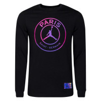 Nike Paris Saint Germain X Jordan T-Shirt Lange Mouwen Logo 2021 Zwart Paars