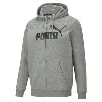 PUMA Essential Big Logo Full-Zip Hoodie Grijs Zwart