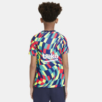 Nike FC Barcelona Strike Pre-Match Trainingsshirt 2021 Kids Blauw Lime