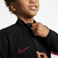Nike Dry Academy Trainingspak Kids Zwart Hyper Felroze
