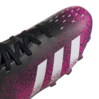 adidas Predator Freak.4 Gras / Kunstgras Voetbalschoenen (FxG) Kids Zwart Roze Wit