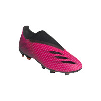 adidas X Ghosted.3 LL Gras Voetbalschoenen (FG) Roze Zwart Oranje