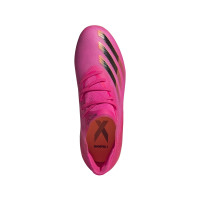 adidas X Ghosted.1 Gras Voetbalschoenen (FG) Kids Roze Zwart Oranje