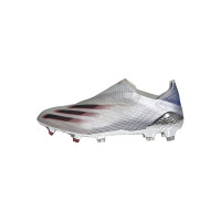 adidas X Ghosted+ Gras Voetbalschoenen (FG) Zilver Zwart Rood