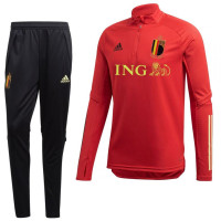 adidas België Top Trainingspak 2020-2022 Rood Zwart