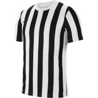 Nike Striped Division IV Kids Football Shirt White Black