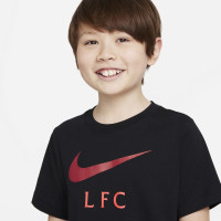 Nike Liverpool Club T-Shirt Swoosh 2021-2022 Kids Zwart
