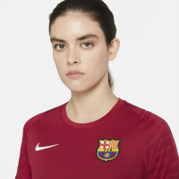 Nike FC Barcelona Strike Trainingsshirt 2021-2022 Dames Bordeauxrood Lichtgrijs